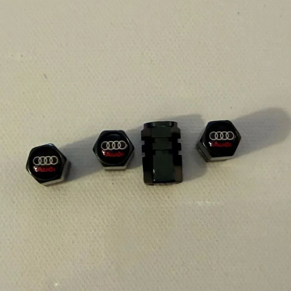 Audi Valve Stem Caps in Black Set of 4 NWT